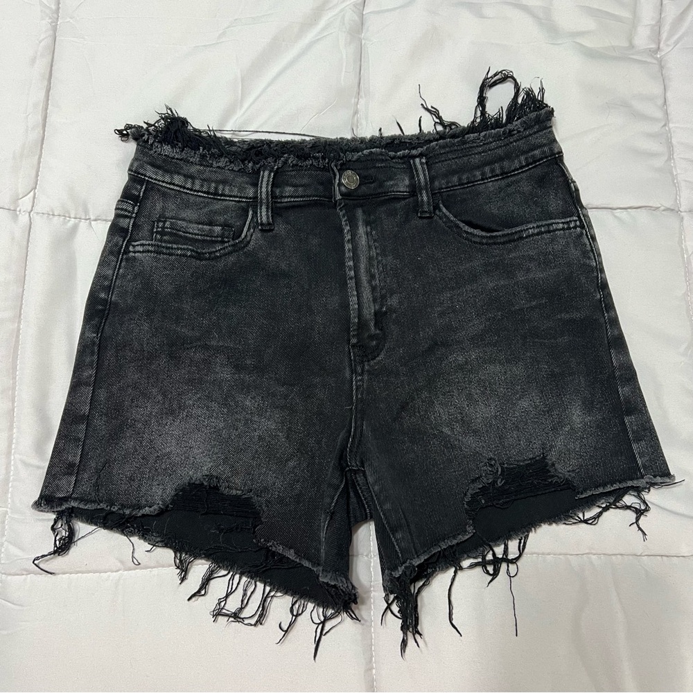 Vervet Distressed Black Denim Shorts
